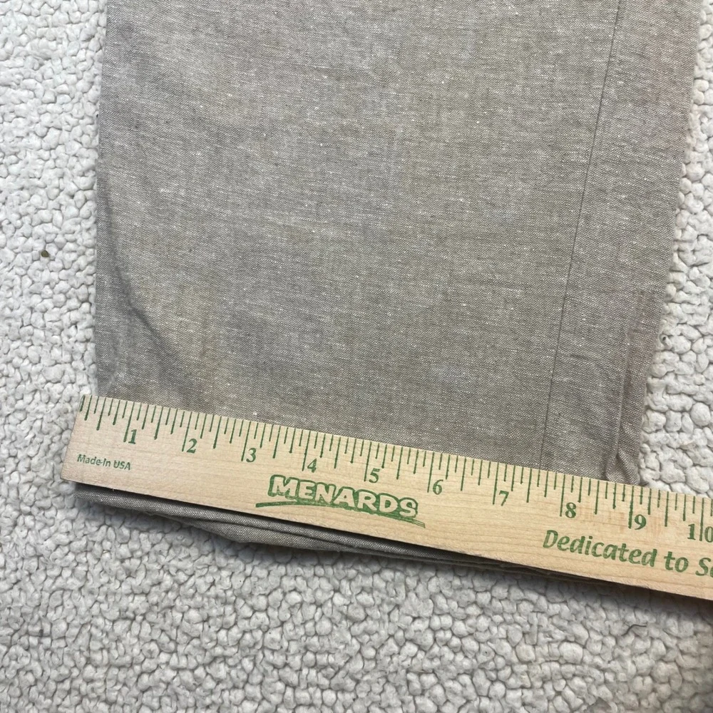 Perry Ellis Pants Mens 38x32 Tan Linen Cotton Drawstring Straight Leg Casual
